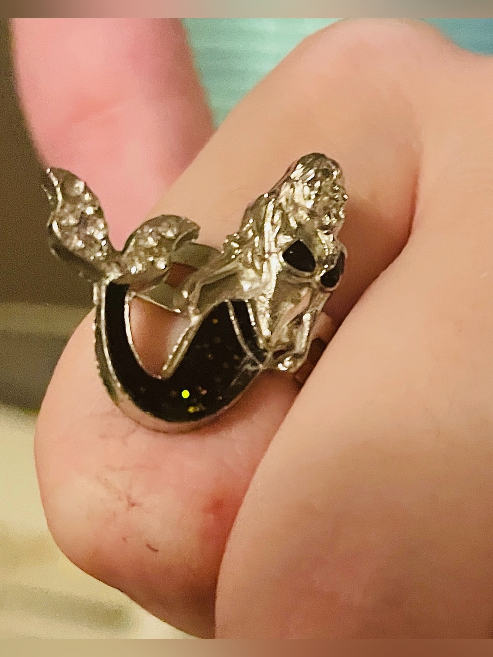 Authentic Silver tone mermaid Wrap Ring